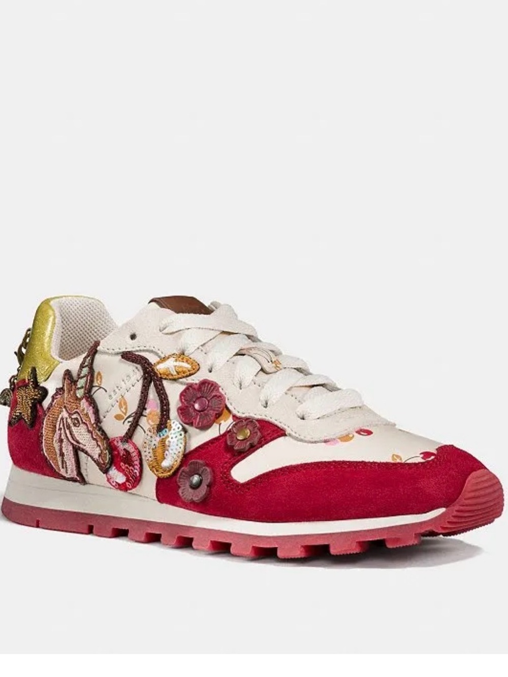 Coach Women's Size 8.5B Sneakers Uni Patches Cherry C125 Runners Tennis Shoes